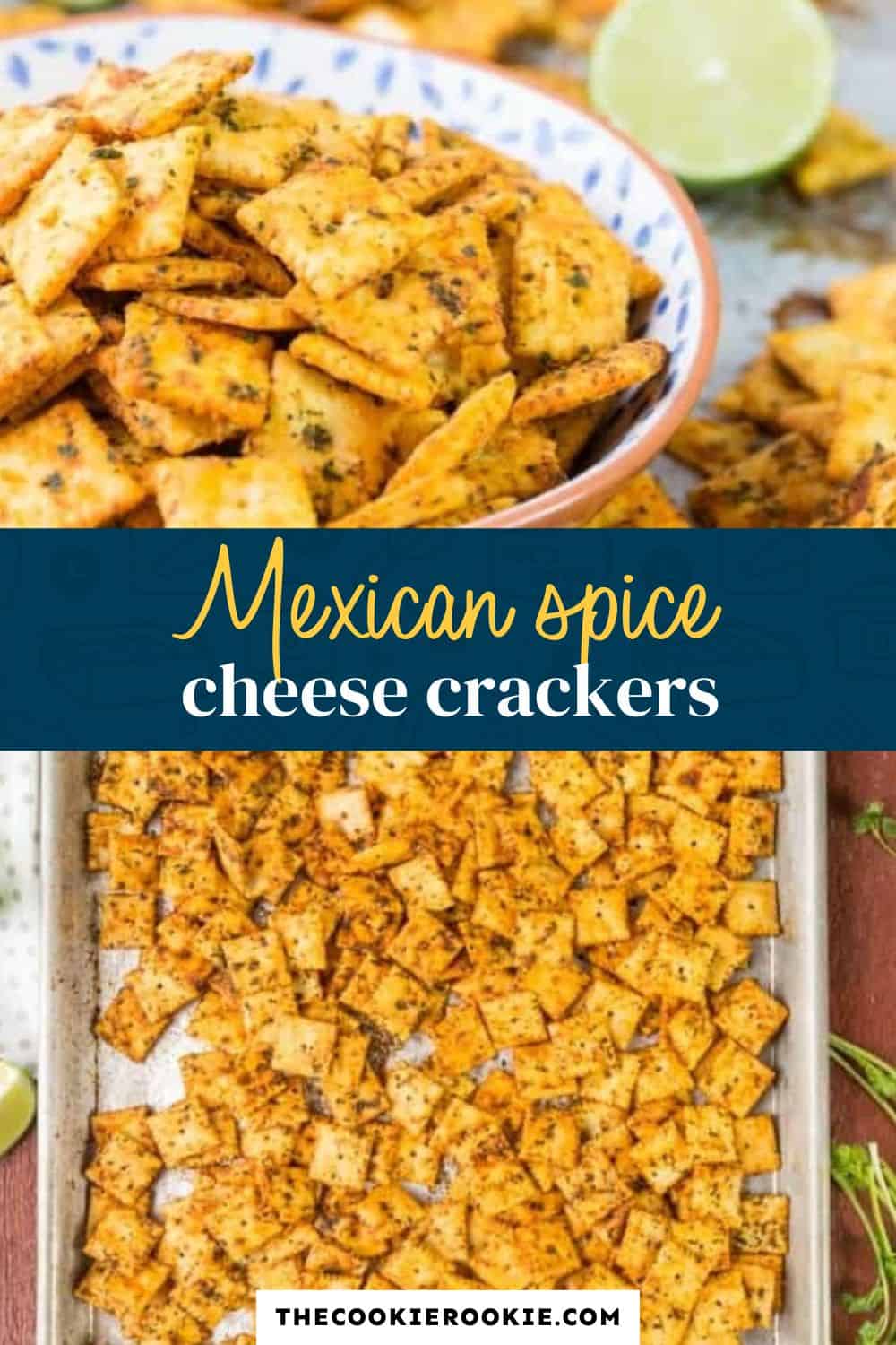 Mexican spice cheese crackers pin image