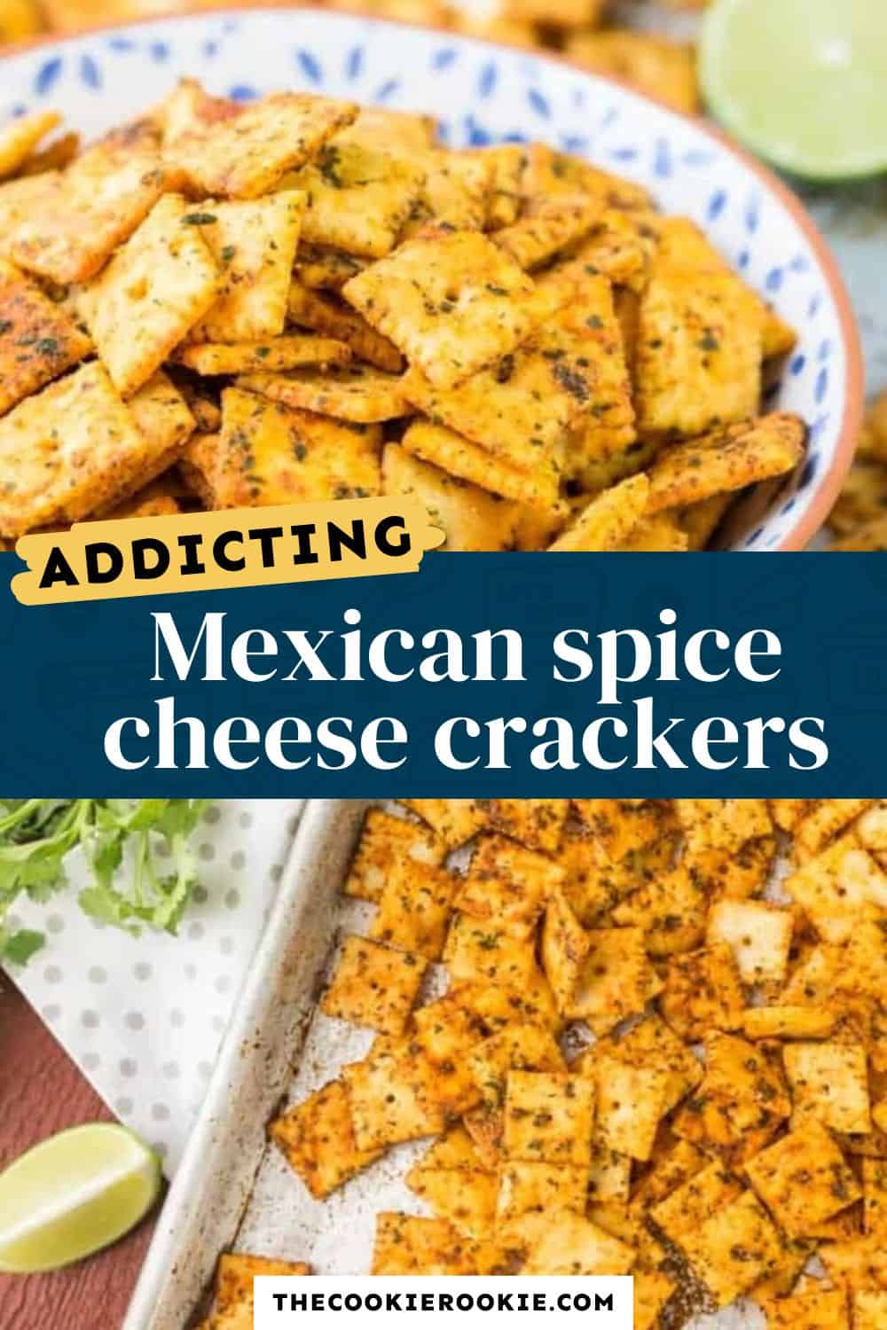 Mexican spice cheese crackers pin image