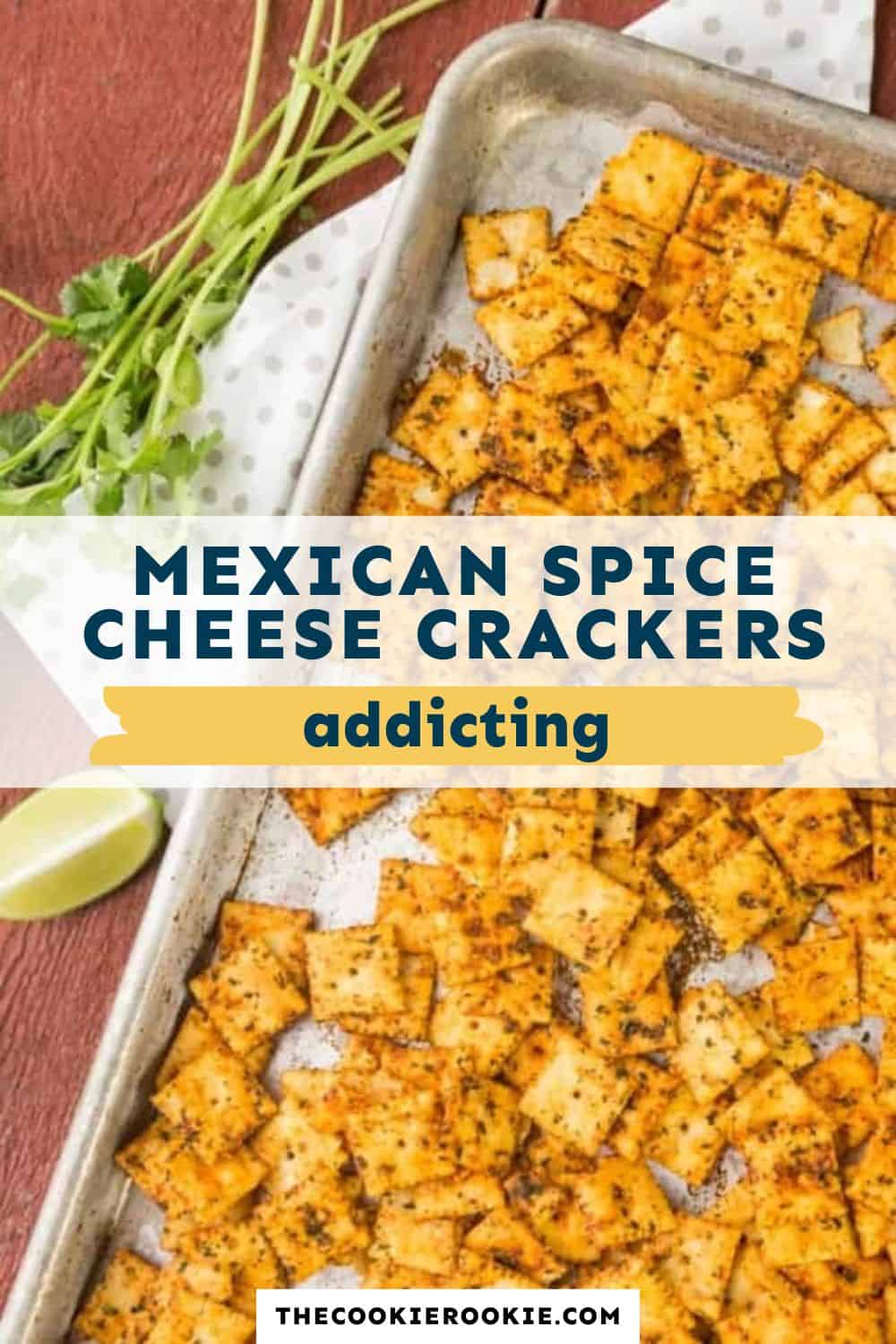 Mexican spice cheese crackers pin image