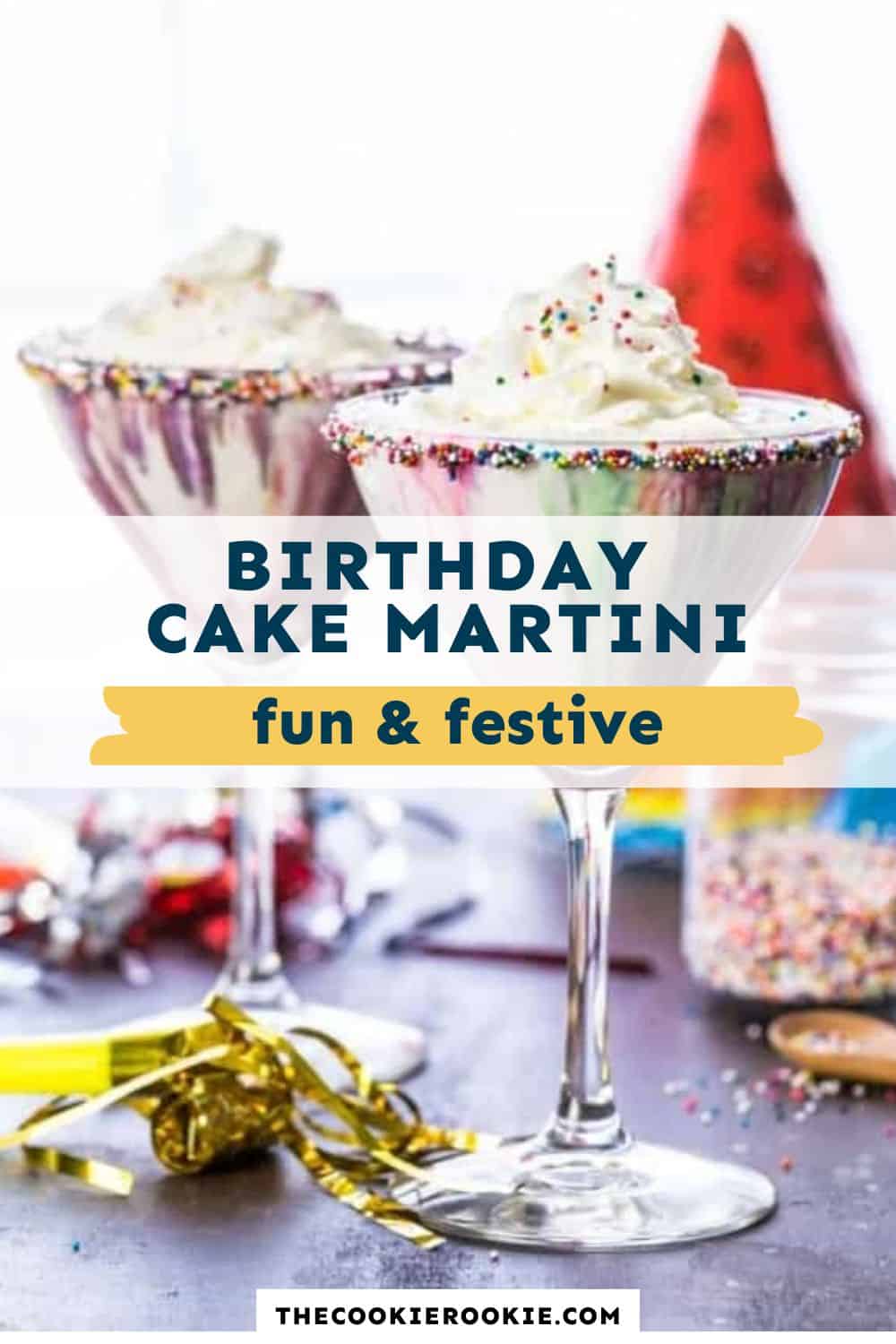 Birthday cake martini pin image