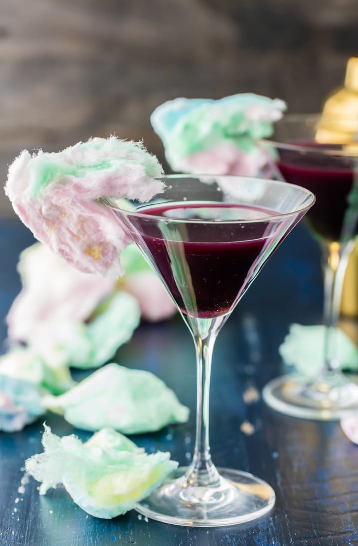 martinis with cotton candy