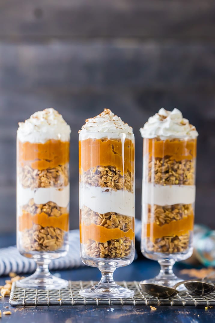 cheesecake & pumpkin pie parfaits