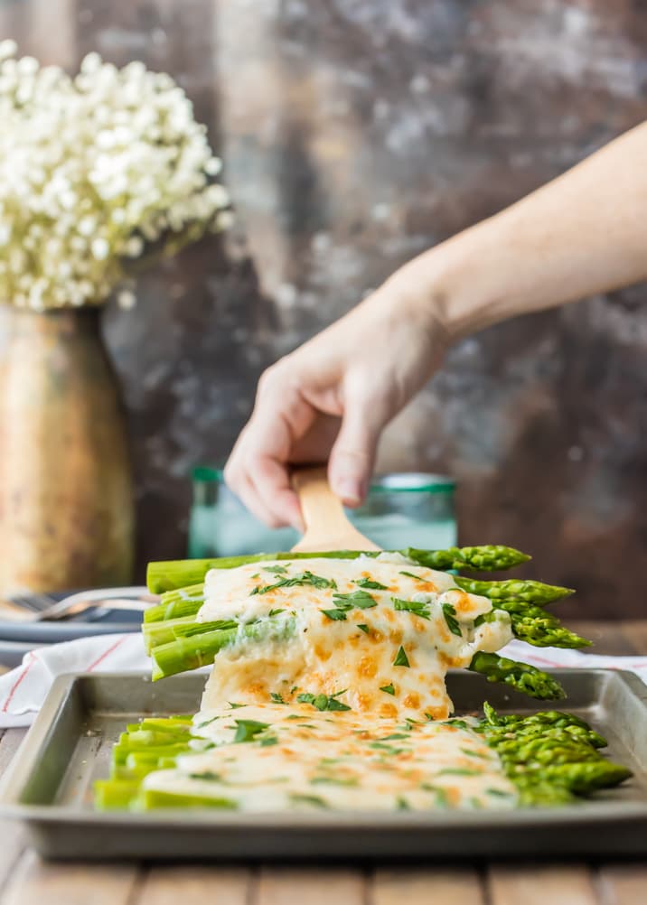 Cheesy asparagus side dish