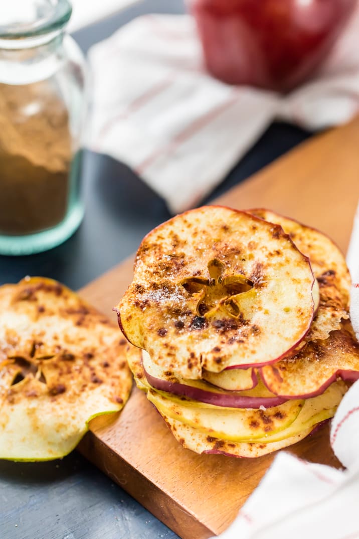 Cinnamon Sugar Microwave Apple Chips! The perfect sweet snack made in about 6 minutes! Healthy, delicious, and SUPER EASY!