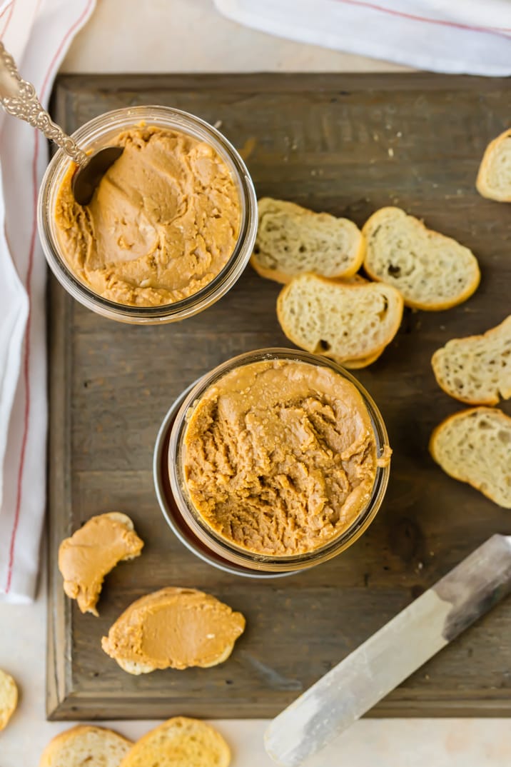 top view of peanut butter fluff spread with sliced bread