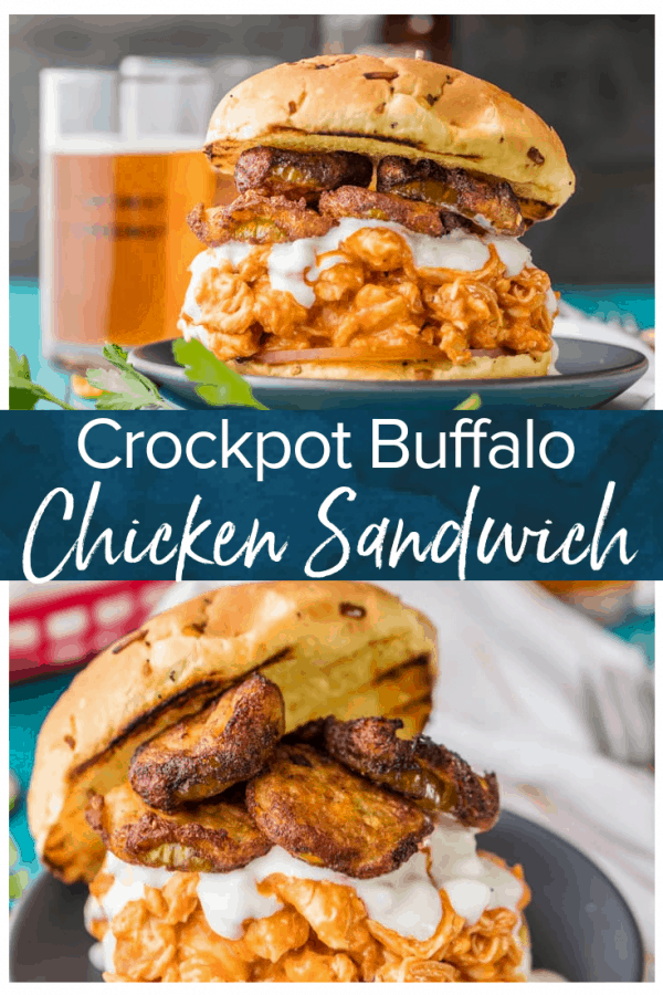 Crockpot Buffalo Chicken is so simple, delicious, and versatile! Throw it on a bun for the perfect Pulled Buffalo Chicken Sandwich. If you love chicken and love spicy food, it doesn't get better than Slow Cooker Buffalo Chicken...making a great topping for sandwiches, tacos, nachos, and more!