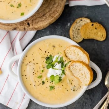 SUPER EASY Crockpot Broccoli Cheese Soup recipe! Dreams do come true! The perfect EASY comfort food for any occasion!! Love to make this in bulk for friends!