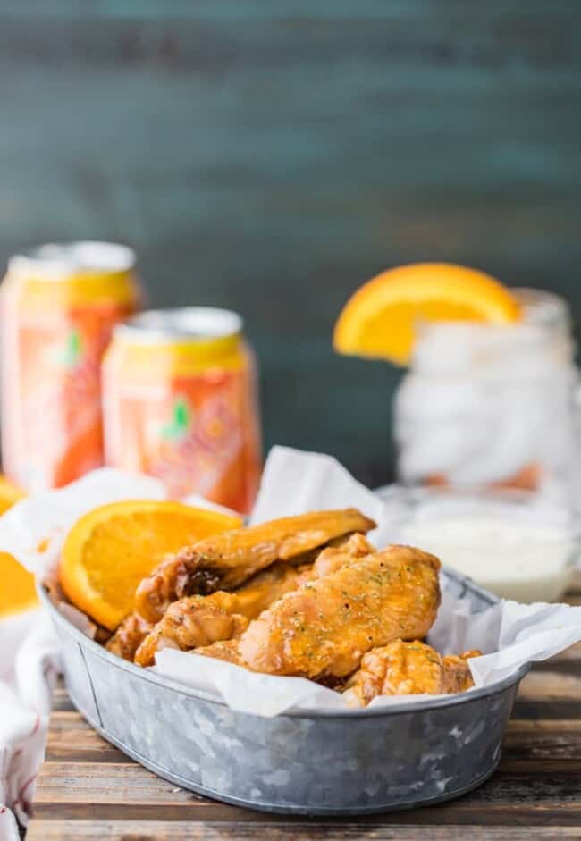 Baked Hot Wings Recipe with Orange Soda Hot Wing Sauce