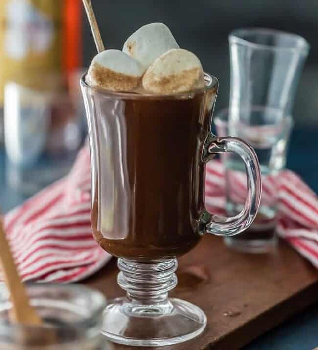 Chocolate Hot Buttered Rum is my absolute FAVORITE hot rum drink for the holidays (or all winter). This easy hot buttered rum recipe tastes like liquid brownie batter!