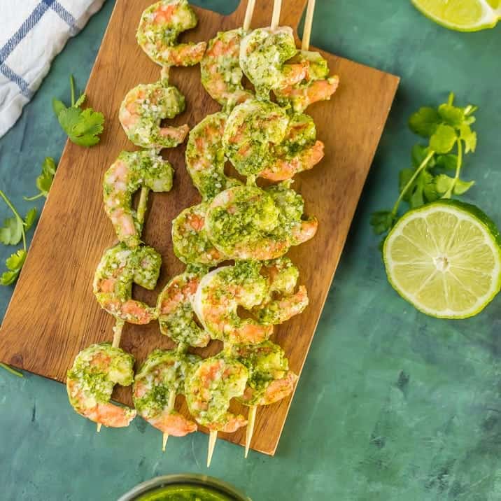 Pesto Shrimp Two Ways (Basil Lime and Cilantro Lime)