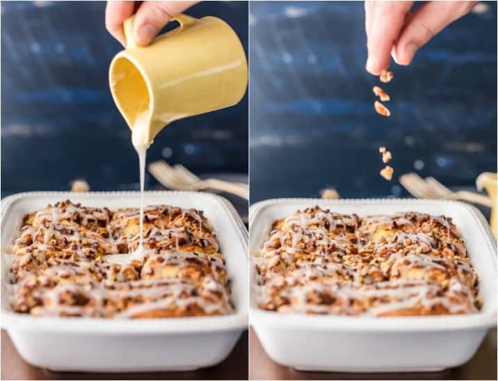 Cinnamon Roll French Toast Bake is the Easy French Toast you've been searching for! This French Toast Bake is SO EASY IT'S RIDICULOUS! It's loaded with premade cinnamon rolls, cream, eggs, vanilla, and everything good. This Cinnamon Roll Casserole is the perfect Christmas Morning breakfast or holiday brunch easy recipe!! I make this every time we have guests.