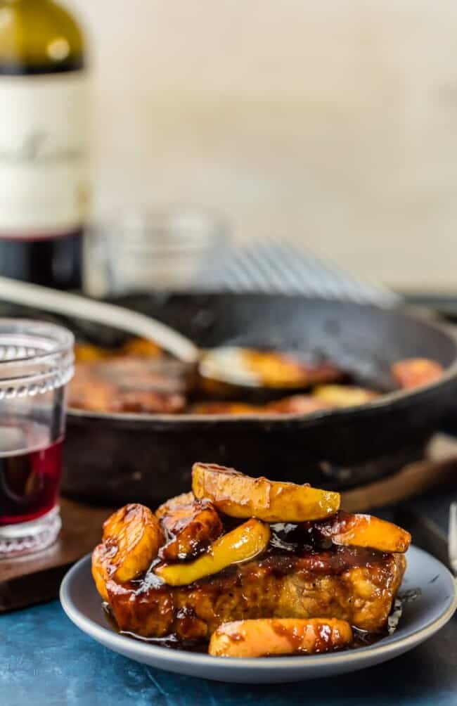 Apple Butter Pork Chops (One Pan Skillet Pork Chops with Apples) Recipe