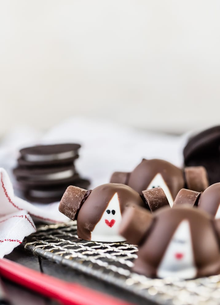 princess leia oreo truffles in front of a stack of oreos