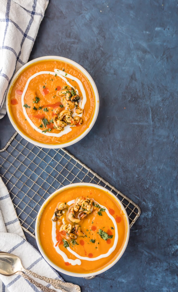top view of Vegan Pumpkin Soup 