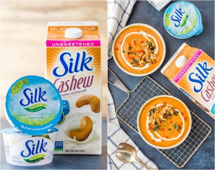 Silk products such as cashew milk and yogurt