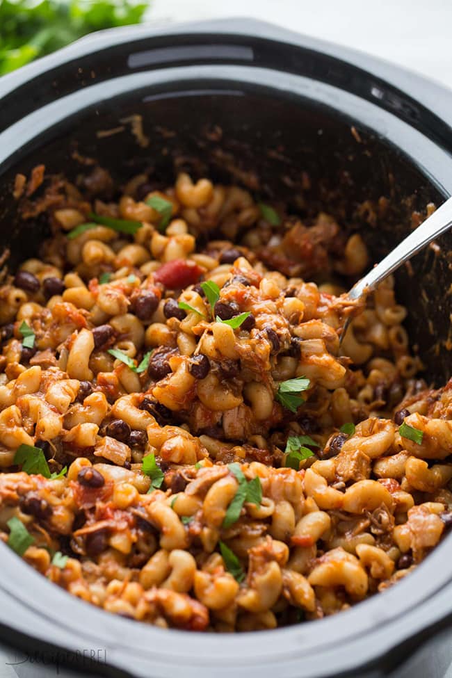 Slow Cooker BBQ Chicken Chili Mac | The Recipe Rebel