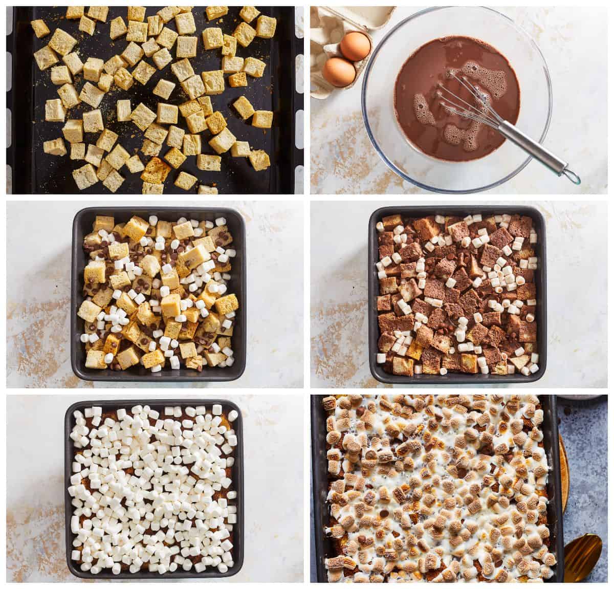 how to make chocolate bread pudding process shots