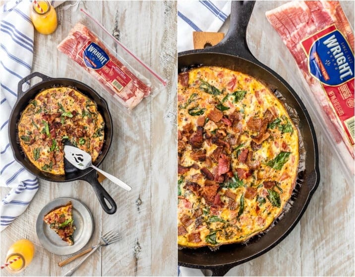 one pan BLT skillet frittata with bacon package