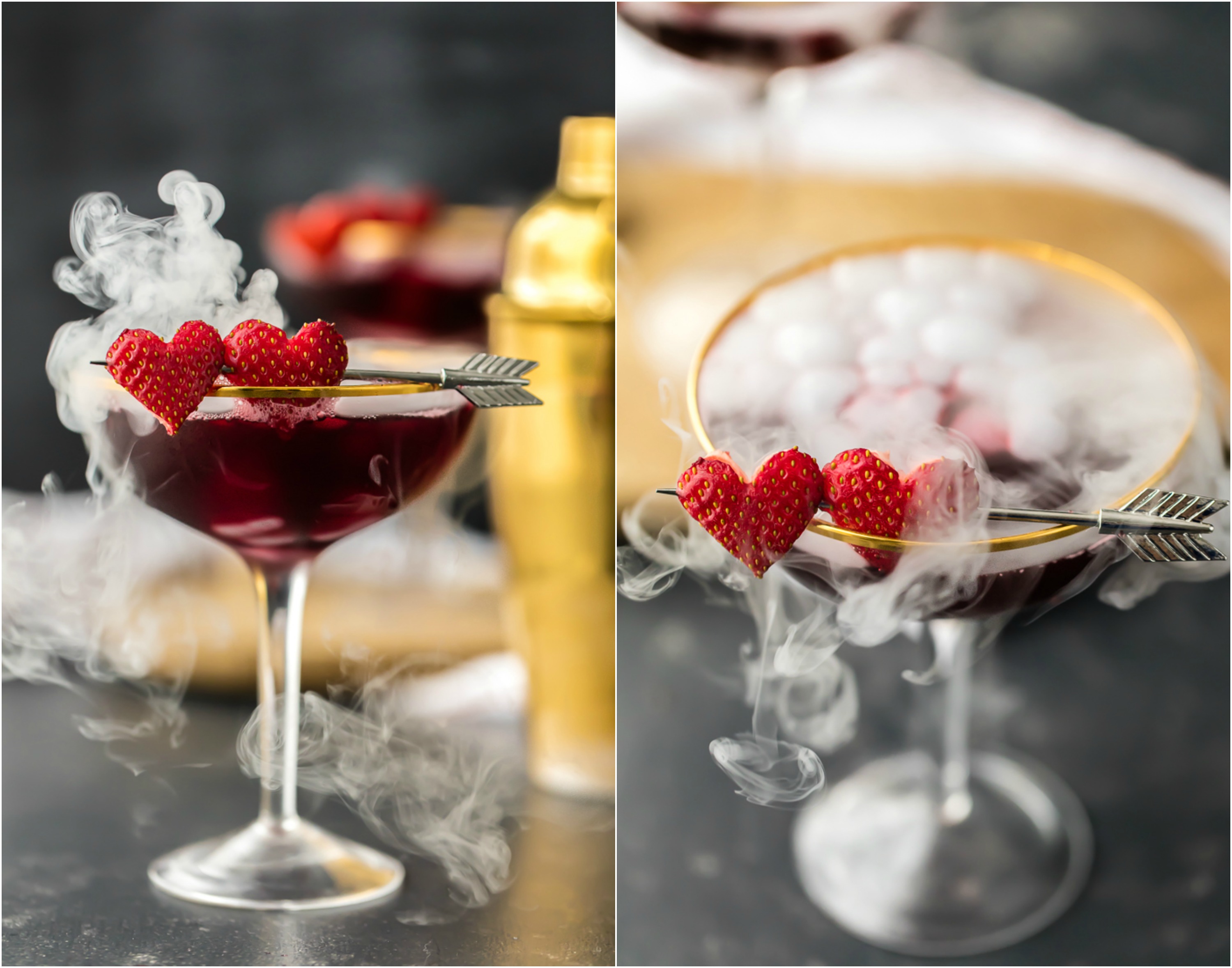 You need LOVE POTION #9 MARTINI for Valentine's Day! This is the cutest Valentine's Day Cocktail! Triple Berry Martini tastes great, is beautiful, and EASY! Made with dry ice, this is such a fun and festive Valentines Day pink drink!
