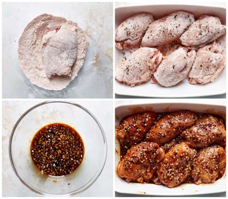 step by step photos for xhow to make honey garlic chicken thighs