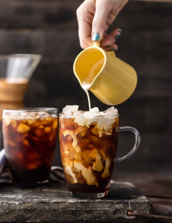 FAVORITE COFFEE RECIPE; Spiked Thai Iced Coffee! Such a refreshing, flavorful, and easy iced coffee recipe. A splash of Amaretto takes it over the top! Both cocktail and mocktail versions!