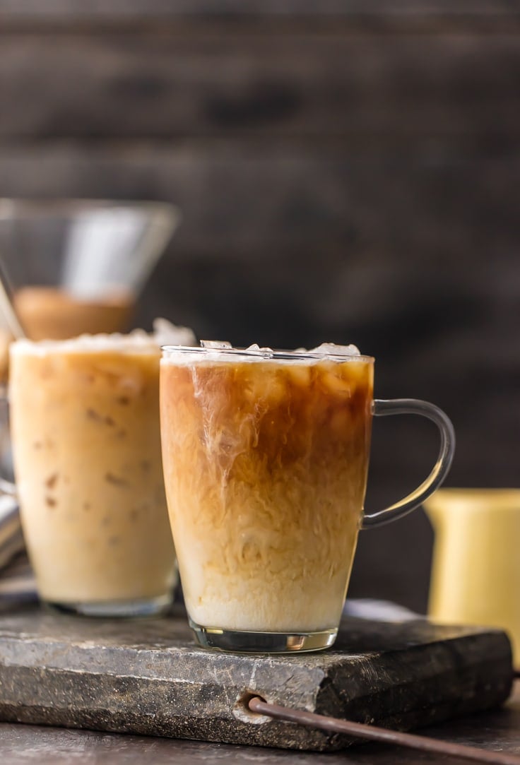 Thai Iced Coffee mugs with creamer mixed in