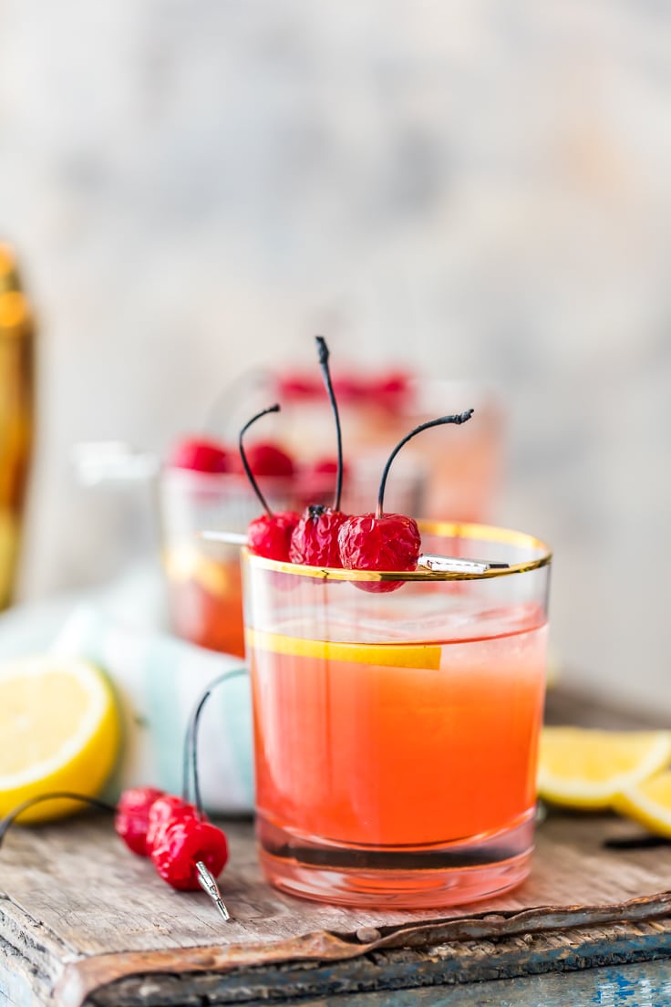 a whiskey sour cocktail glass