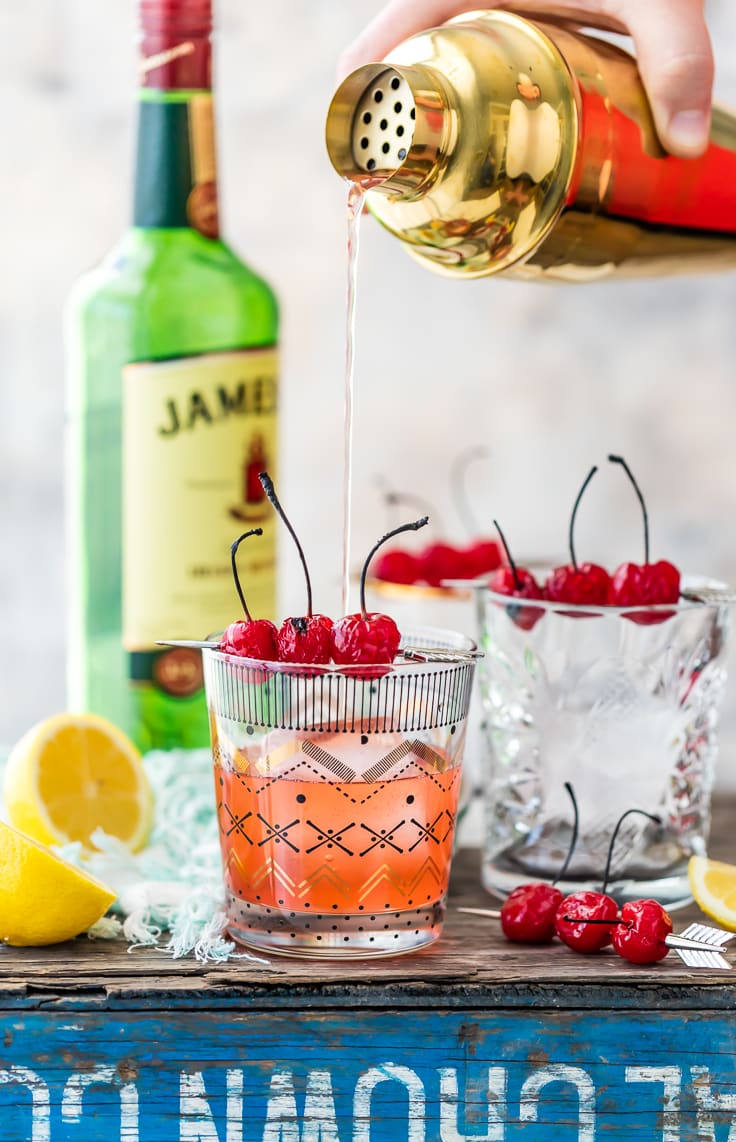drink being poured into glass