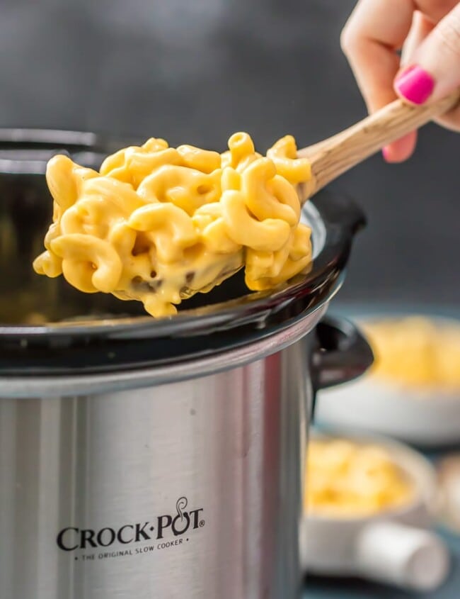 Slow Cooker Mac and Cheese is a super easy crock pot recipe, perfect for any occasion!  Crock Pot Mac n cheese is virtually fool proof and comes out creamy and extra cheesy every time. Crock Pot Macaroni and Cheese is one of the best cheesy comfort foods around! 