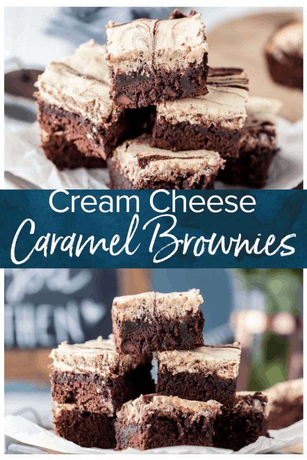Cream Cheese Brownies are the perfect mix of rich chocolate and creamy frosting! These caramel brownies with cream cheese frosting are so delicious and so easy to make too. You're going to love this cream cheese brownie recipe! #thecookierookie #brownies #creamcheesebrownies #dessert #baking #valentinesday