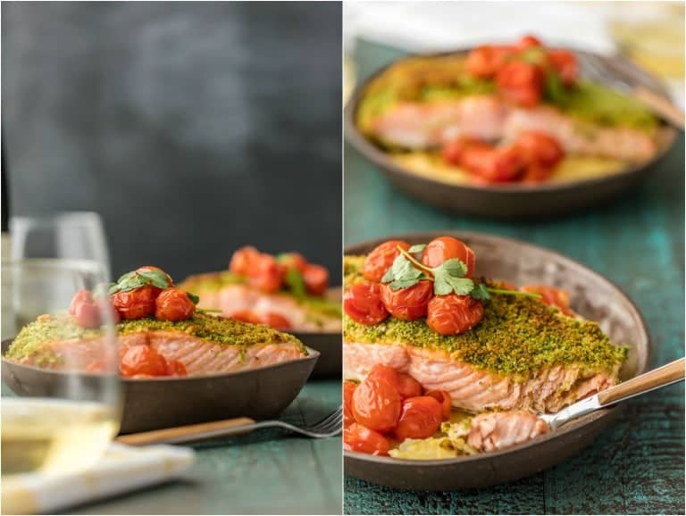 Herb Crusted Salmon with Goat Cheese Polenta Recipe - The Cookie Rookie®