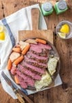 Traditional Slow Cooker Corned Beef and Cabbage, and MUST MAKE for St. Patrick's Day! Such an fun and easy recipe to celebrate St. Patricks Day! Corned Beef, Cabbage, Potatoes, and Carrots!