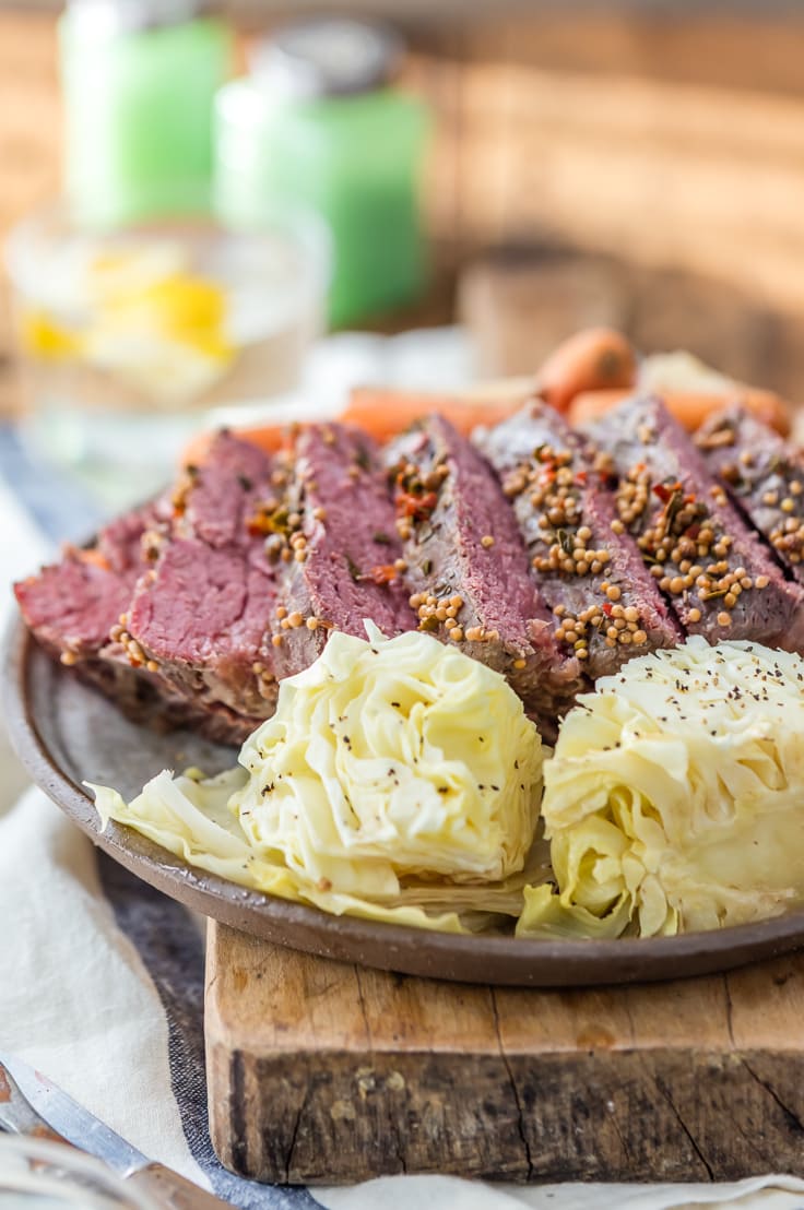 corned beef and cabbage on a plate