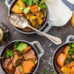 Slow Cooker Guinness Beef Stew is a favorite Irish recipe in our house! We make this crockpot beef soup for St. Patrick's Day and can't get enough! The perfect slow cooker comfort food recipe for st patricks day!