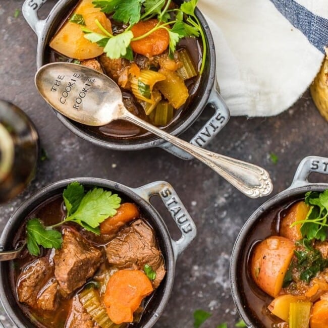 Slow Cooker Guinness Beef Stew is a favorite Irish recipe in our house! We make this crockpot beef soup for St. Patrick's Day and can't get enough! The perfect slow cooker comfort food recipe for st patricks day!