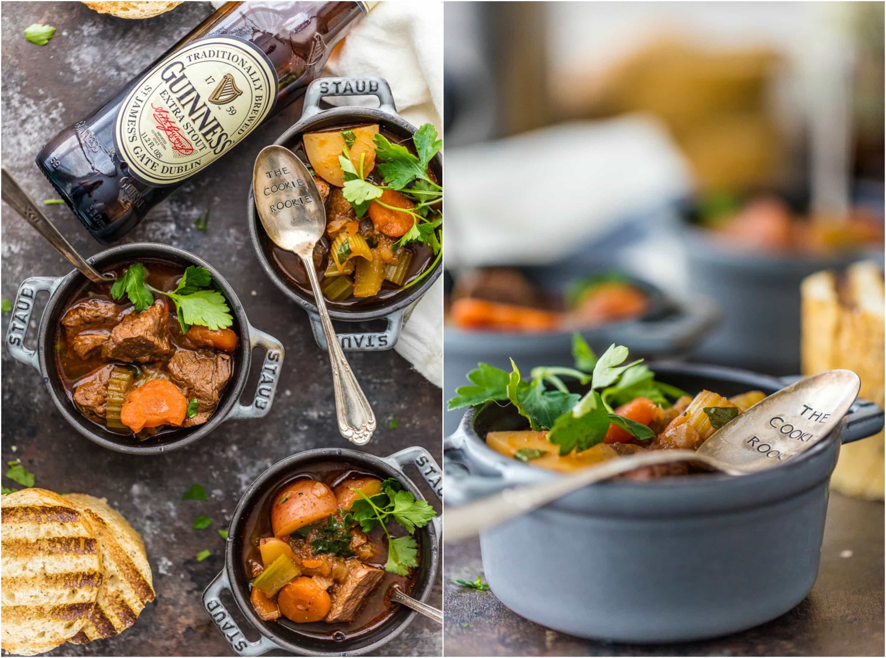 Slow Cooker Guinness Beef Stew is a favorite Irish recipe in our house! We make this crockpot beef soup for St. Patrick's Day and can't get enough! The perfect slow cooker comfort food recipe for st patricks day!