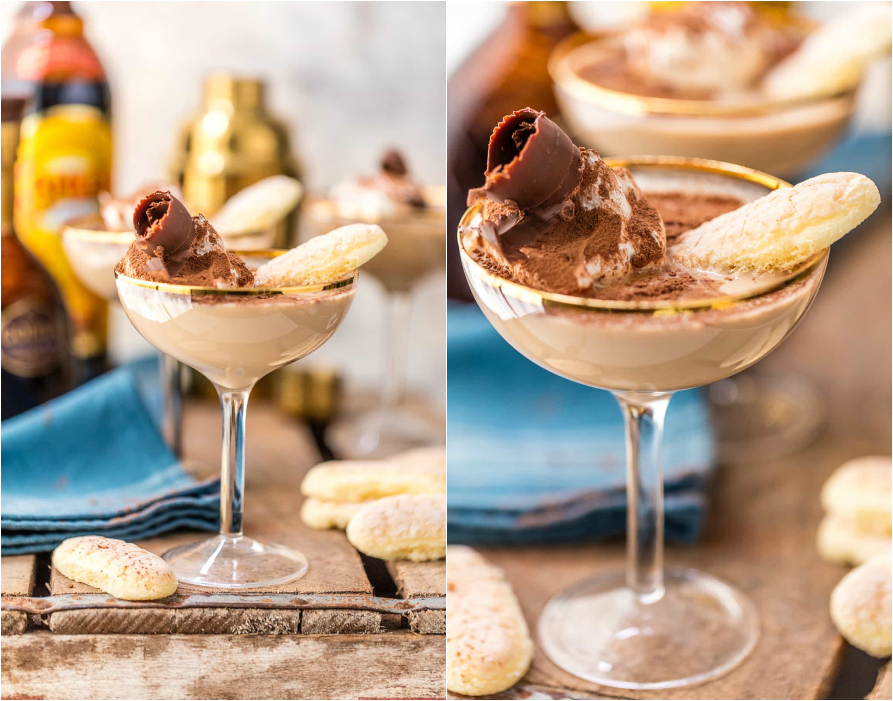 We love dessert cocktails! An easy Tiramisu Martini is one of my favorite party drinks, so creamy and delicious! Coffee, chocolate, cream, all the best flavors! Dessert drinks at its best!