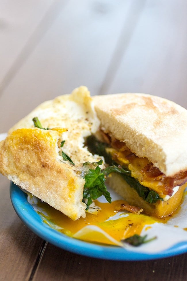 Bacon Spinach Breakfast Sandwich | Or Whatever You Do