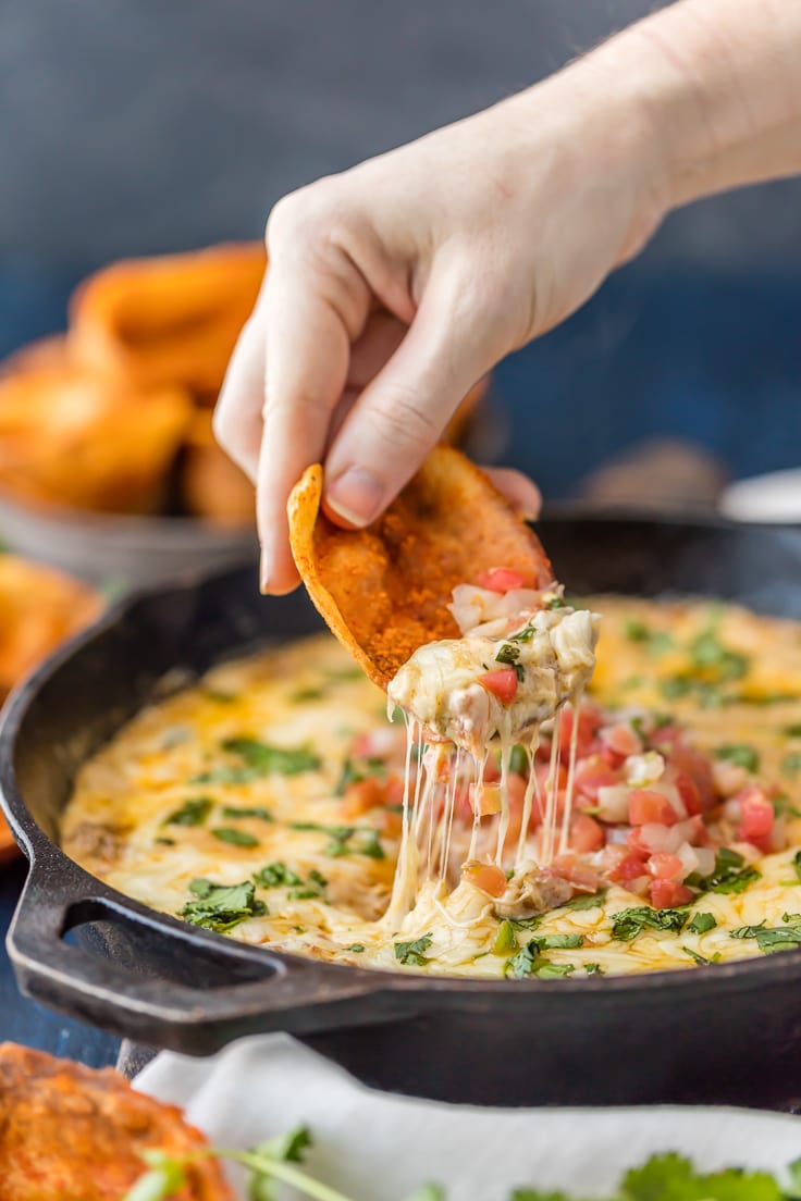 chip being dipped in dip