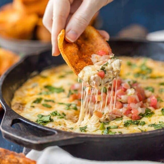 chili cheese dip and chip