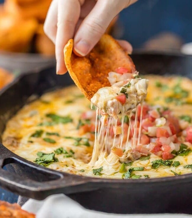 chili cheese dip and chip