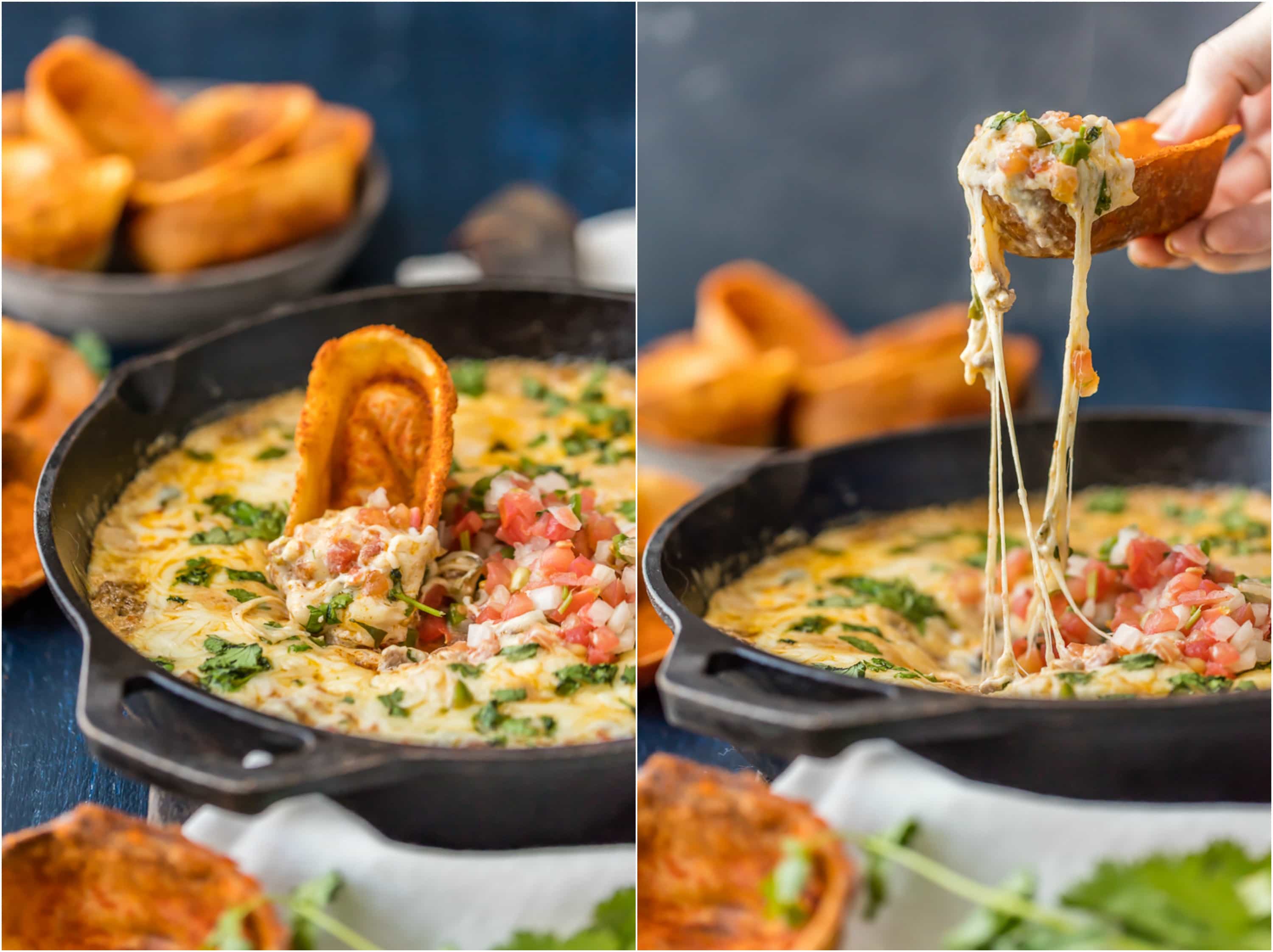 fried chili cheese dip pull with tortilla boat