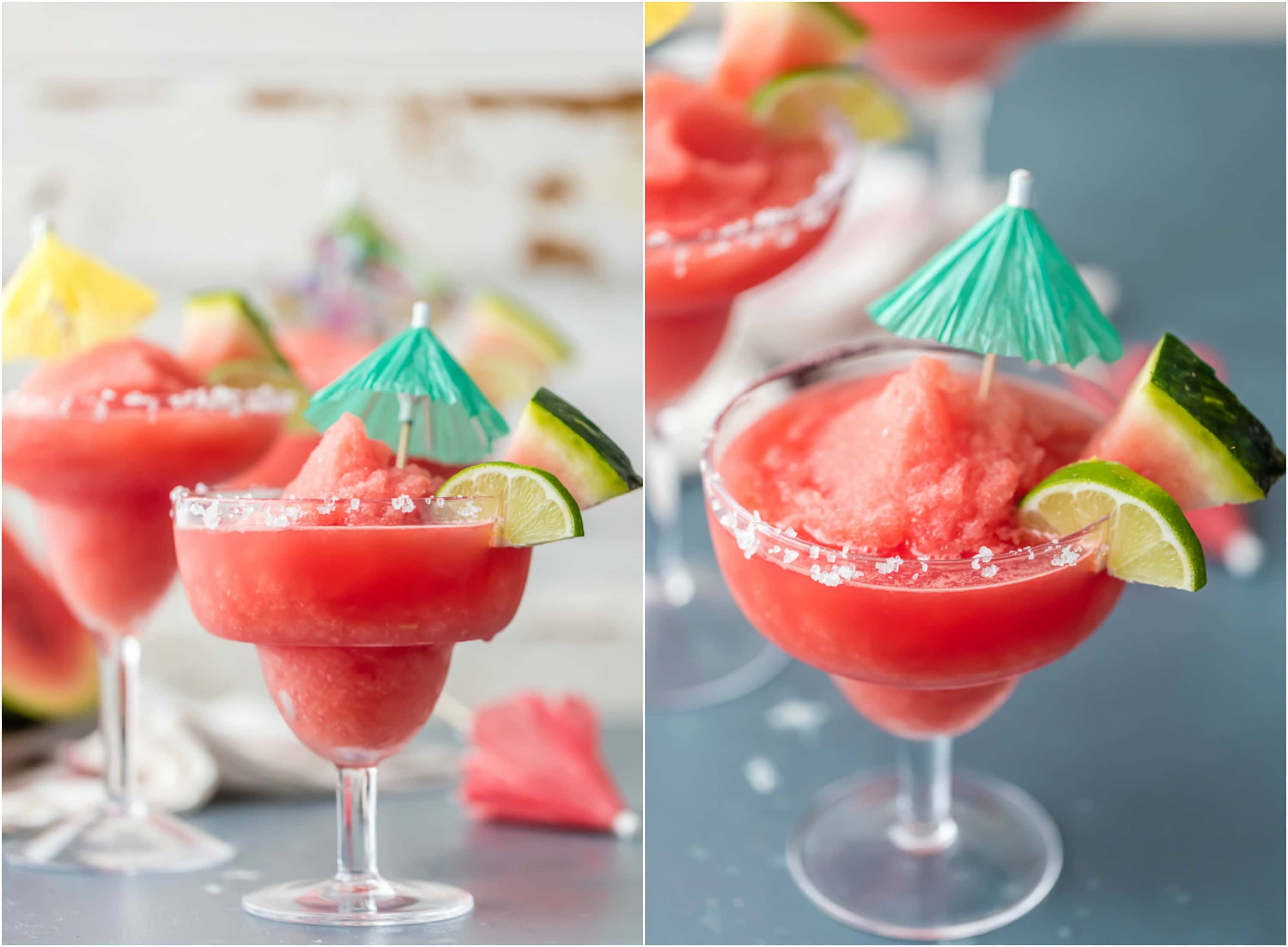 frozen watermelon margaritas photo collage