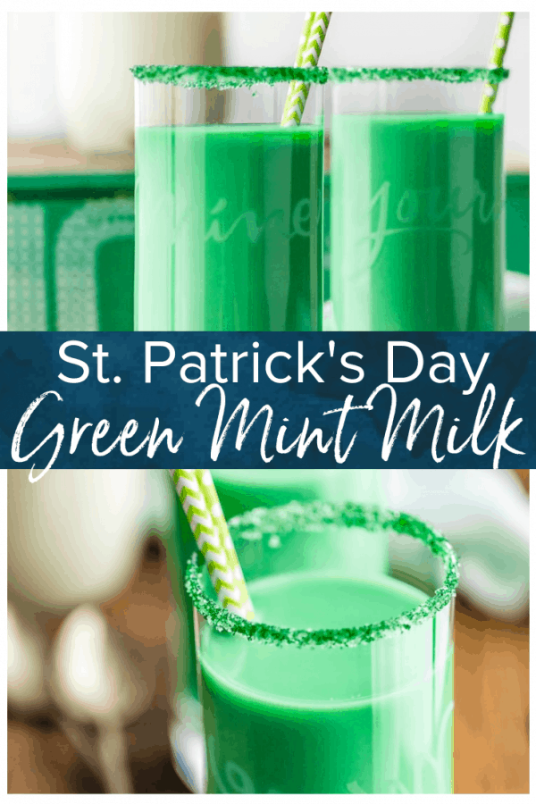 Vanilla Milk with a green mint twist will be a favorite St Patty's Day drink for kids! We make Green Mint Vanilla Milk (aka Leprechaun Milk) every St. Patrick's Day. It's fun and tasty, and it makes for a great surprise for the kids! #thecookierookie #stpatricksday #stpattysday #green #milk #holidayrecipes