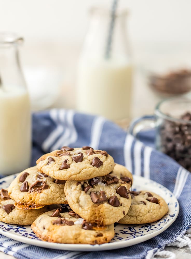 cookies piled on a plate