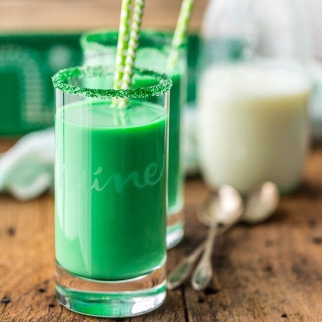 Vanilla Milk with a green mint twist will be a favorite St Patty's Day drink for kids! We make Green Mint Vanilla Milk (aka Leprechaun Milk) every St. Patrick's Day. It's fun and tasty, and it makes for a great surprise for the kids!