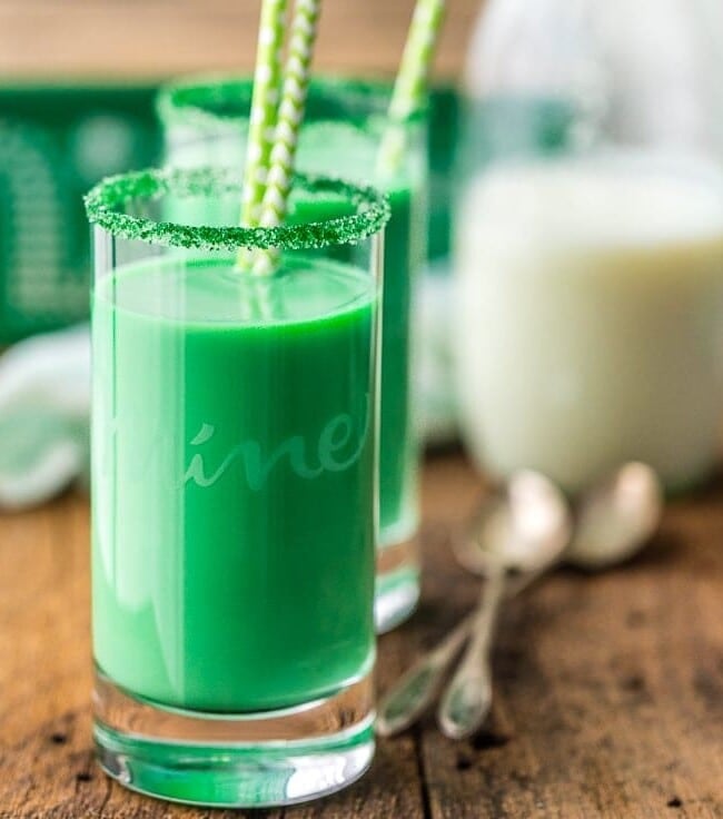 Vanilla Milk with a green mint twist will be a favorite St Patty's Day drink for kids! We make Green Mint Vanilla Milk (aka Leprechaun Milk) every St. Patrick's Day. It's fun and tasty, and it makes for a great surprise for the kids!