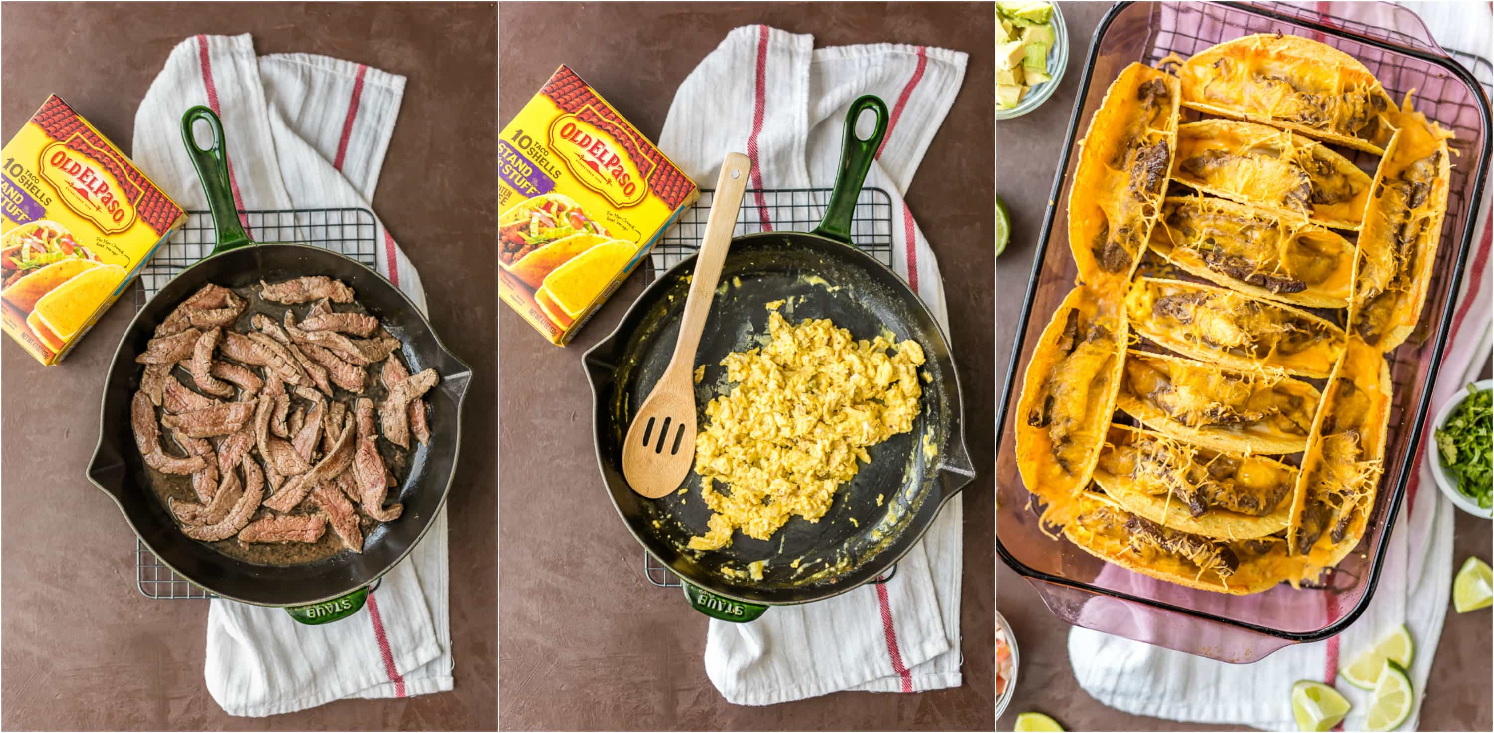 step by step photos making breakfast tacos