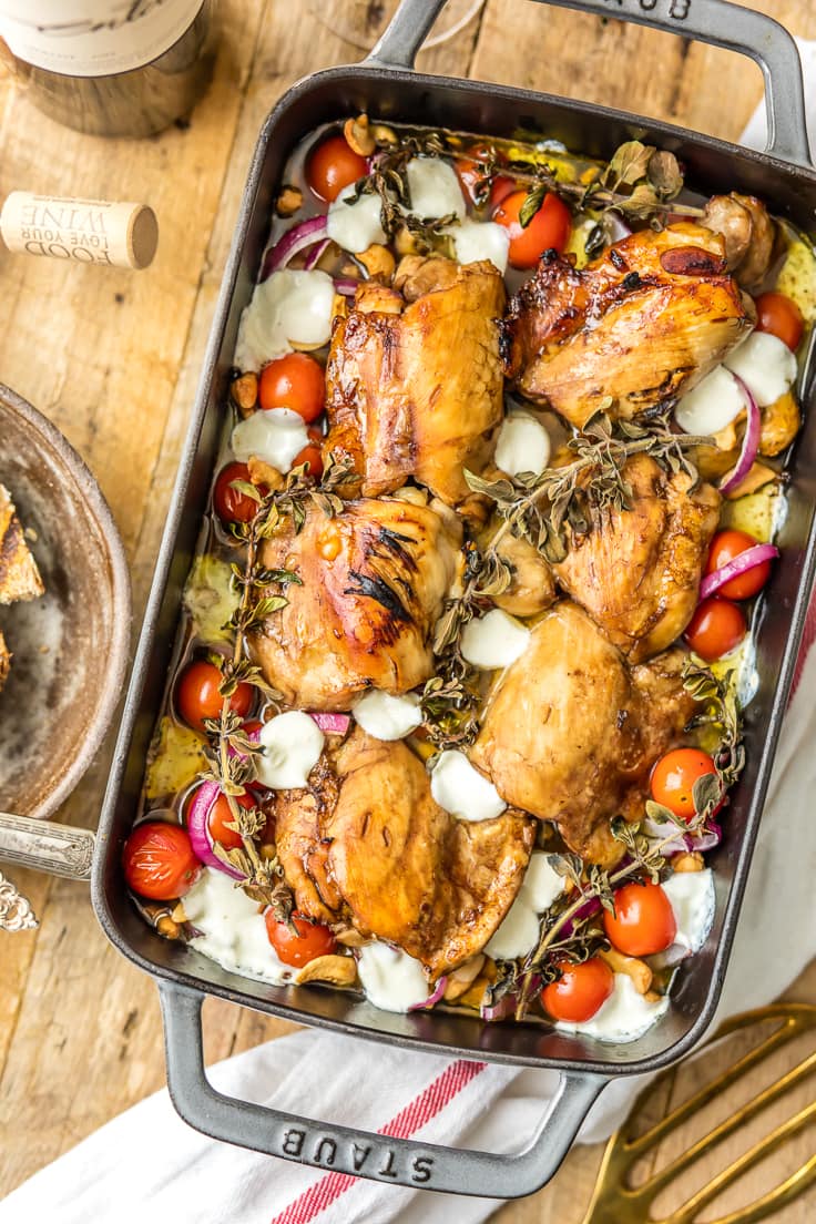 balsamic glazed mediterranean chicken bake