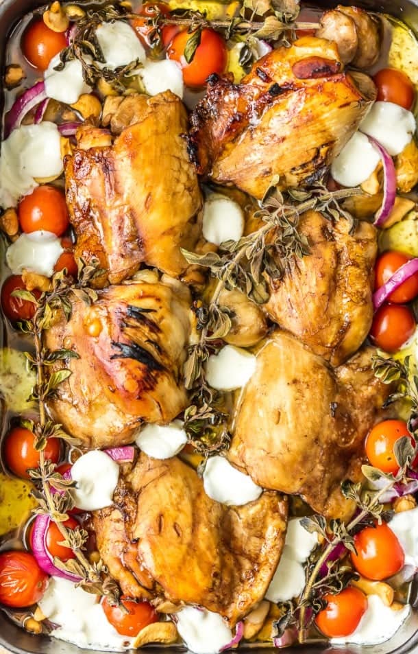 Mediterranean Chicken Bake Recipe (Balsamic Baked Chicken)